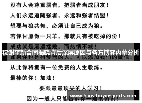 穆谢奎新合同揭晓背后深层原因与各方博弈内幕分析